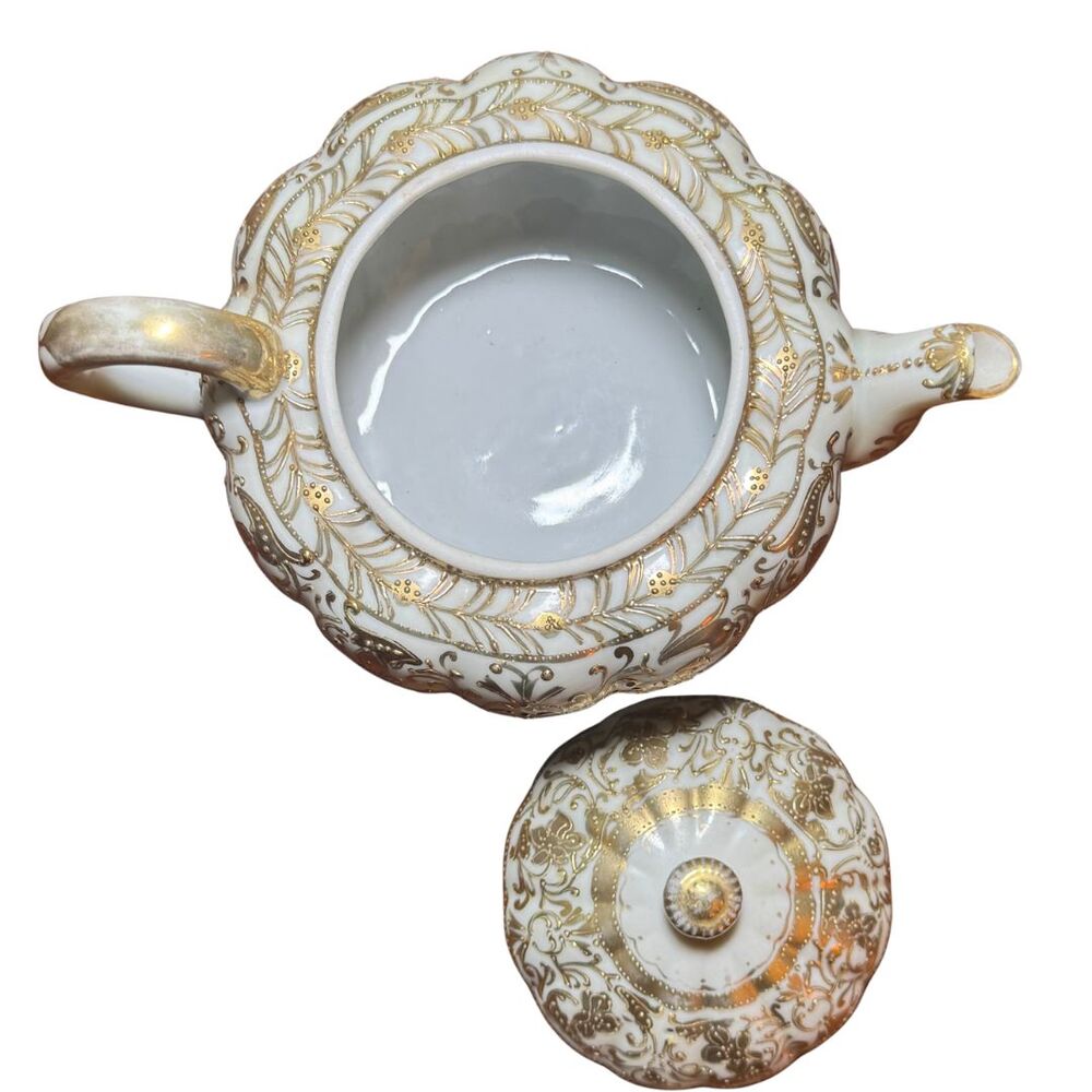Antique Nippon Gold Moriage Teapot Hand Painted Japanese Porcelain 1911–1921 - Picture 9 of 11